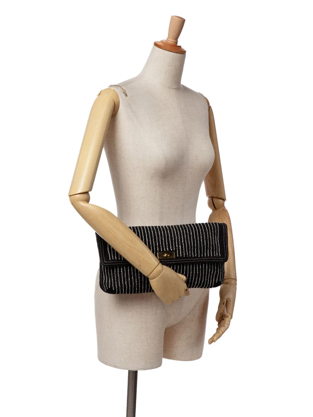 Chloé Pre-Owned 2000-2024 Crystal Embellish Canvas clutch bag | Pre-Owned | Image 2