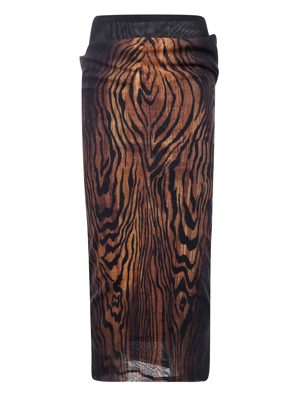 Jean Paul Gaultier wood-print draped skirt Bruin
