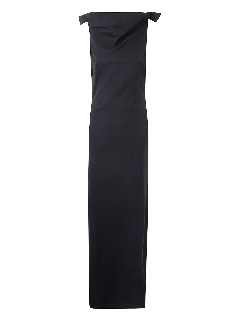 Jean Paul Gaultier cowl-neck belted dress Zwart