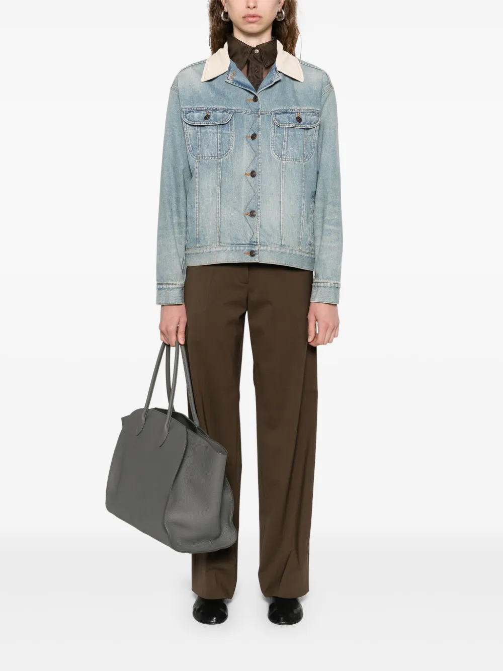 The Row Denim jack Blauw