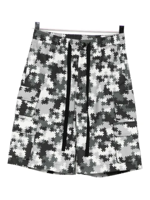 PEACE AND AFTER puzzle camo cargo shorts