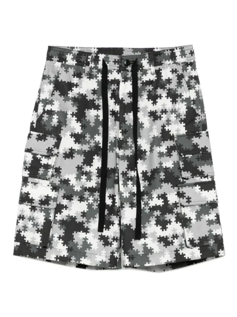 PEACE AND AFTER puzzle camo cargo shorts