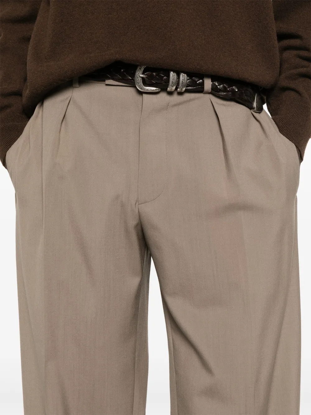 The Row Broek met geplooid detail Bruin