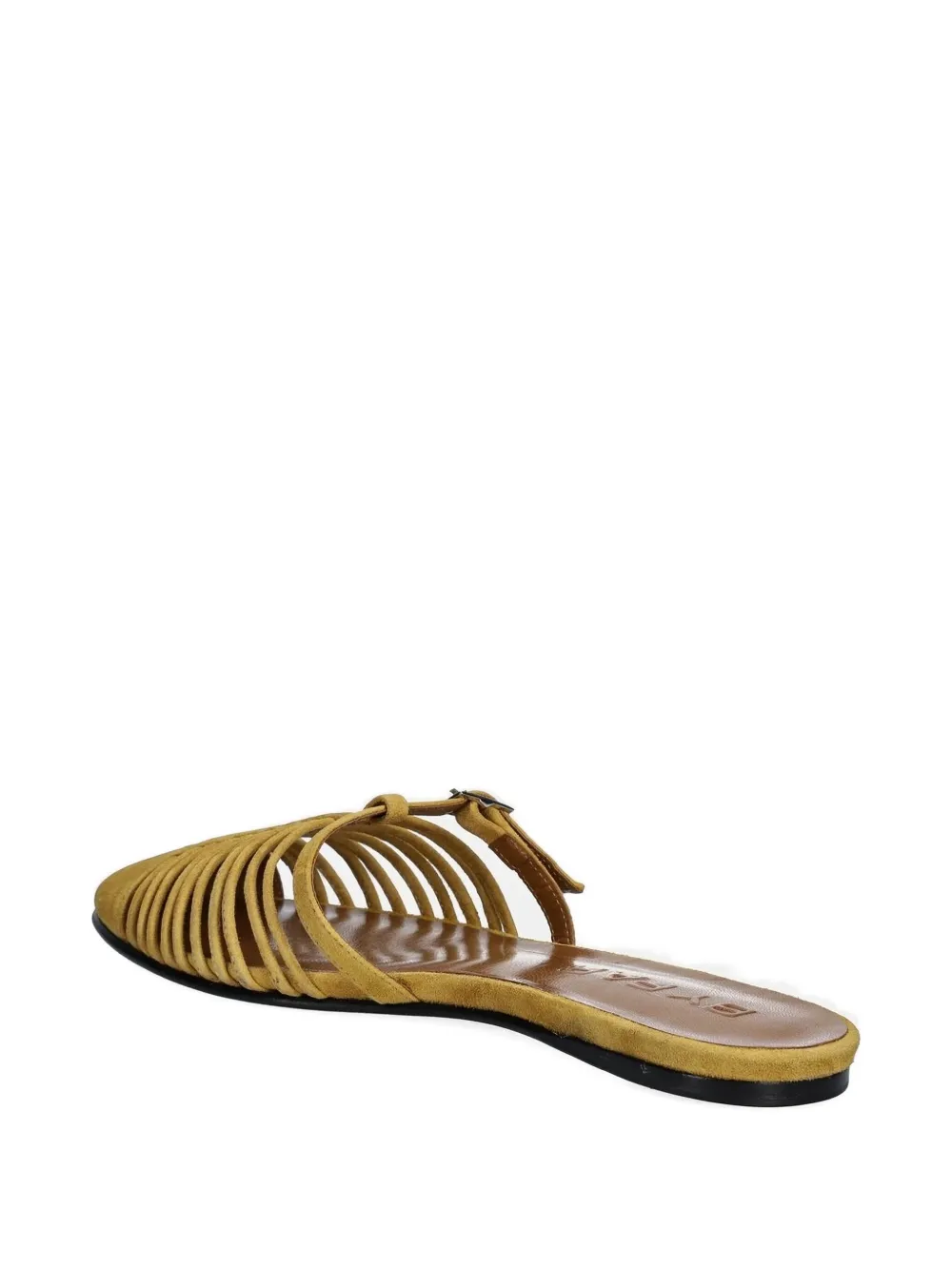 BY FAR Osip Cumin Kid gekooide slippers met gesp Geel