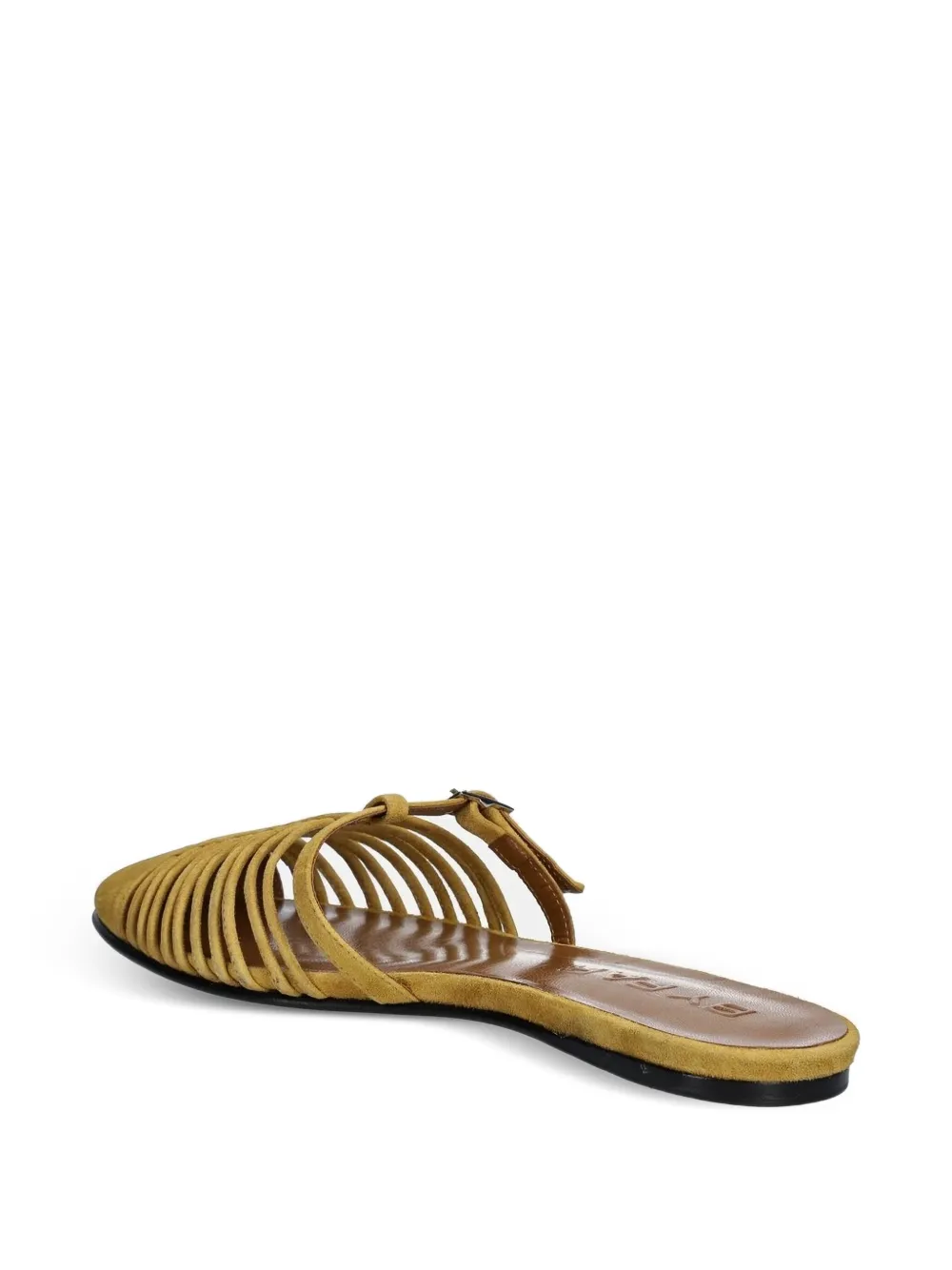 BY FAR Osip Cumin Kid gekooide slippers met gesp Geel