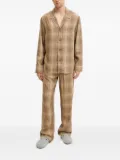 CDLP checked-print revere-collar pajama top - Neutrals