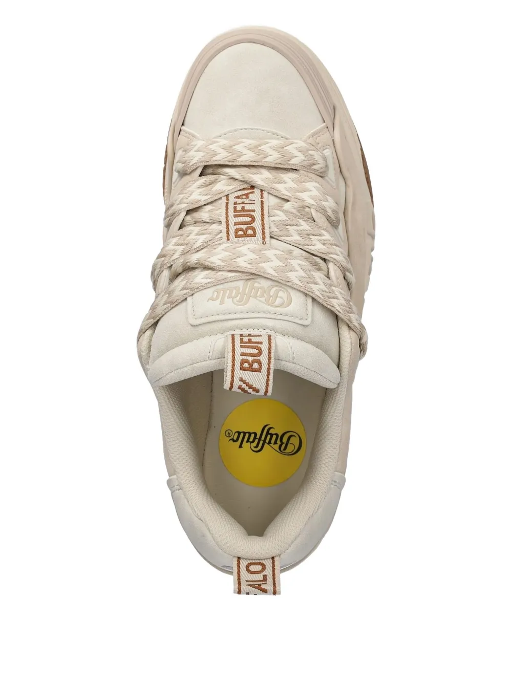 Buffalo Low-top sneakers met contrasterend kant en plateauzool - Beige
