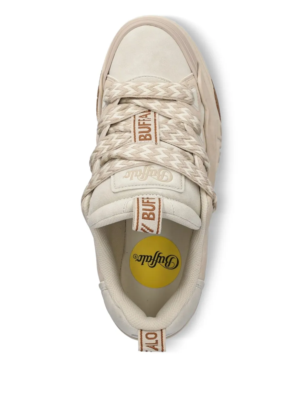 Buffalo Low-top sneakers met contrasterend kant en plateauzool Beige