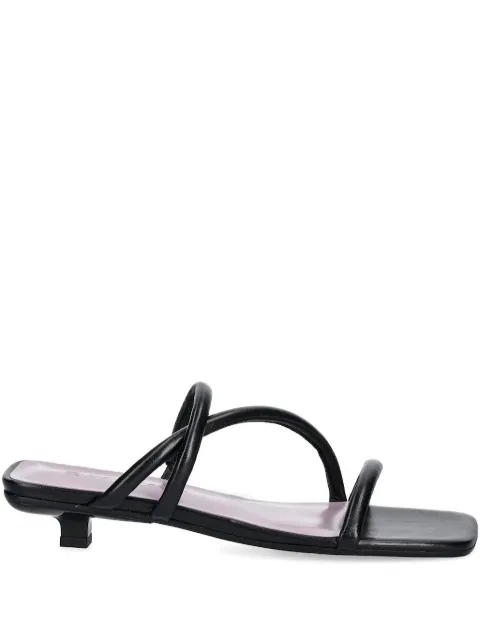BY FAR 35mm leather-wrapped kitten-heel slides