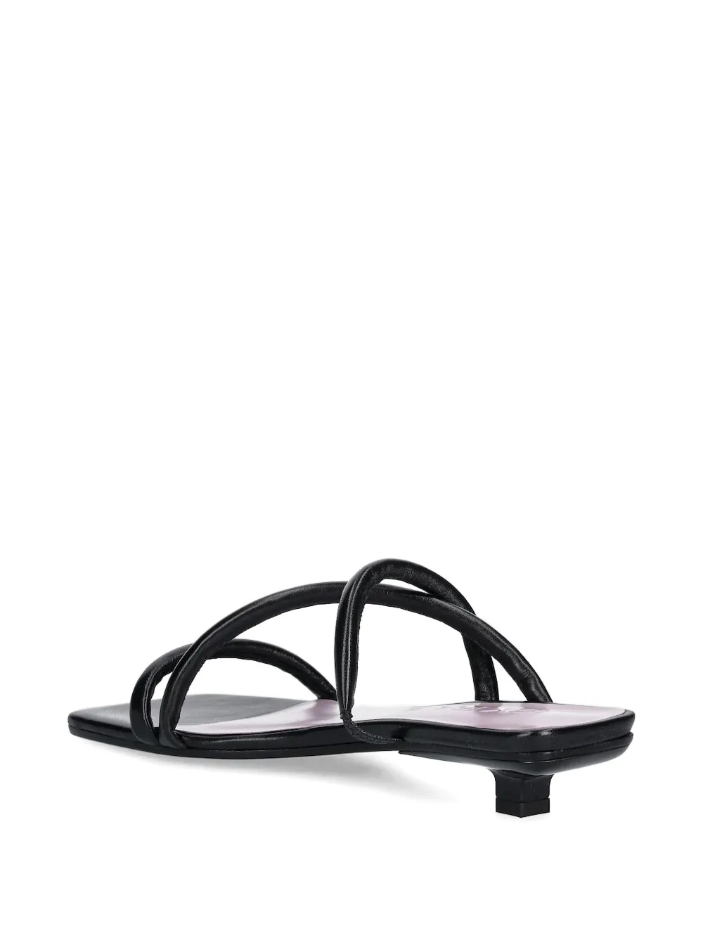 By Far 35mm Leather-wrapped Kitten-heel Slides In Black