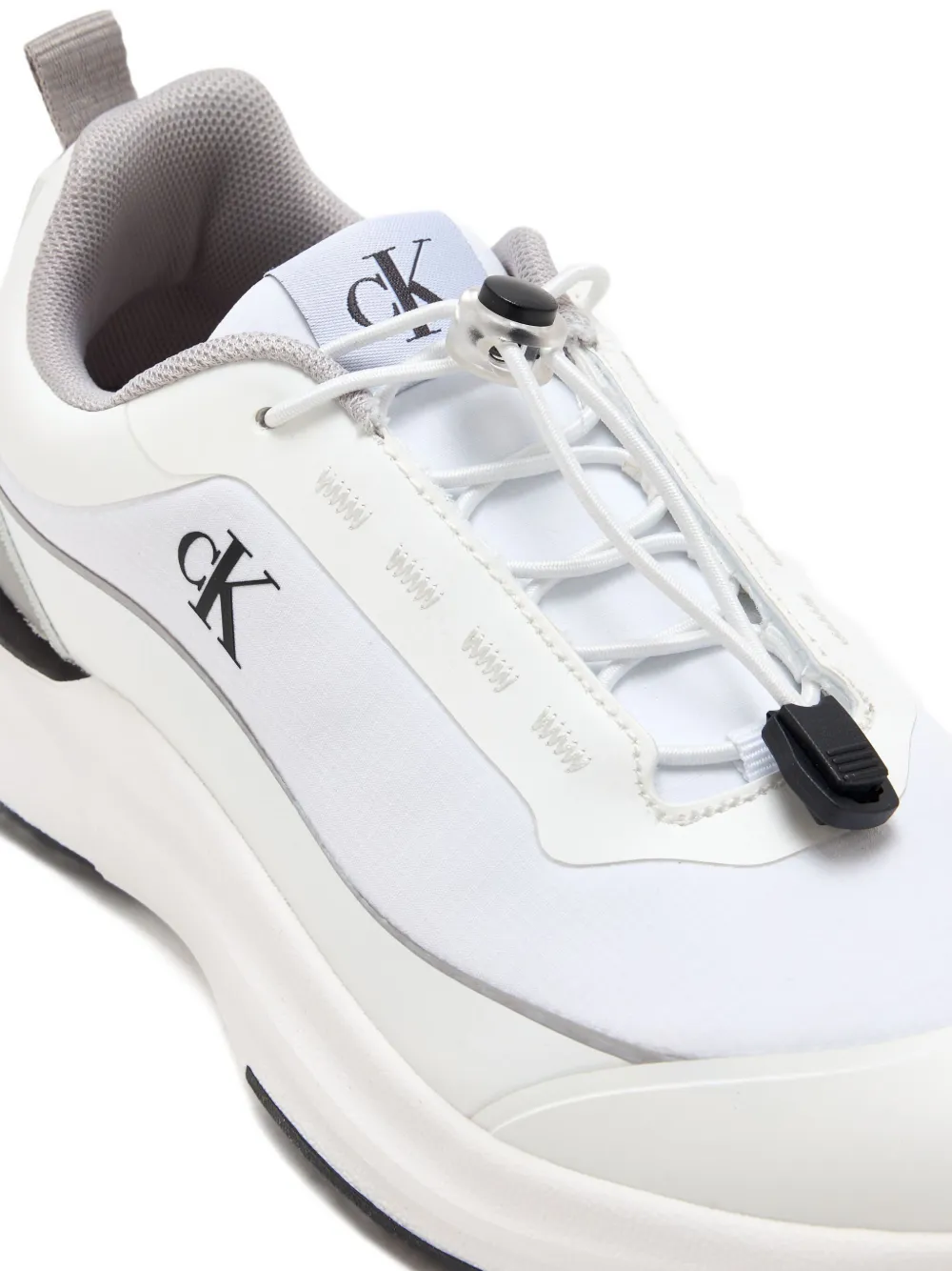 Calvin Klein Kids logo-detail pull-tab trainers White