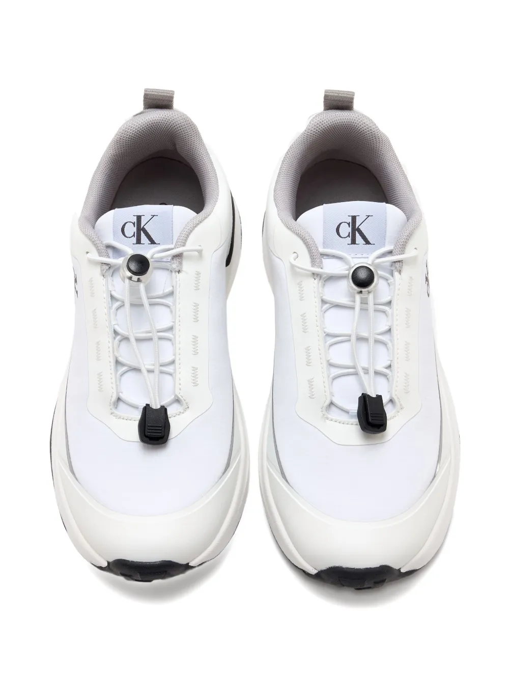 Calvin Klein Kids logo-detail pull-tab trainers White