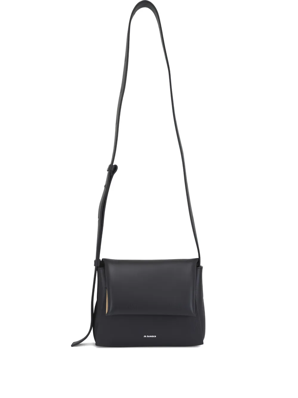 Jil Sander flap-detail shoulder bag - Nero