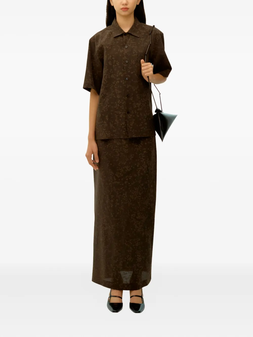 UMBER POSTPAST Shirt met korte mouwen en verf-effect - Bruin