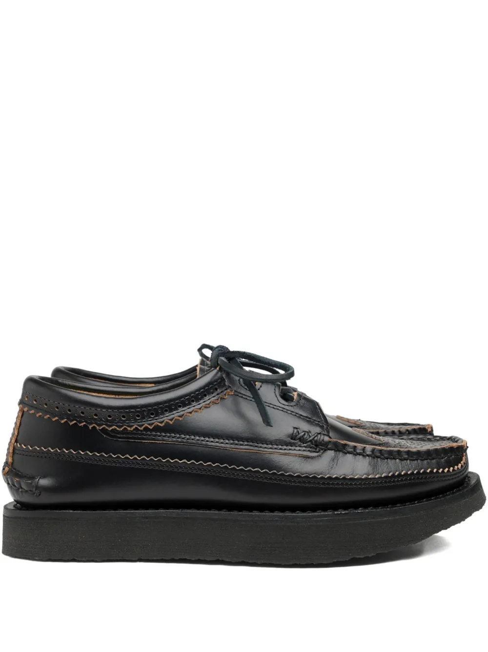Yuketen lace-up leather shoes | Black | Image 1