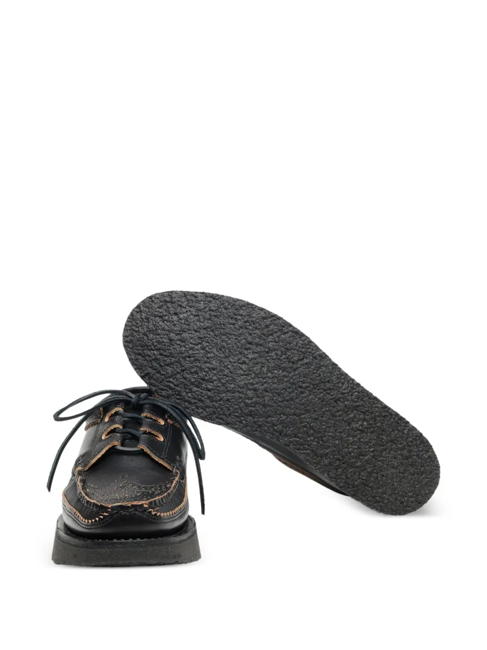 Yuketen lace-up leather shoes Black