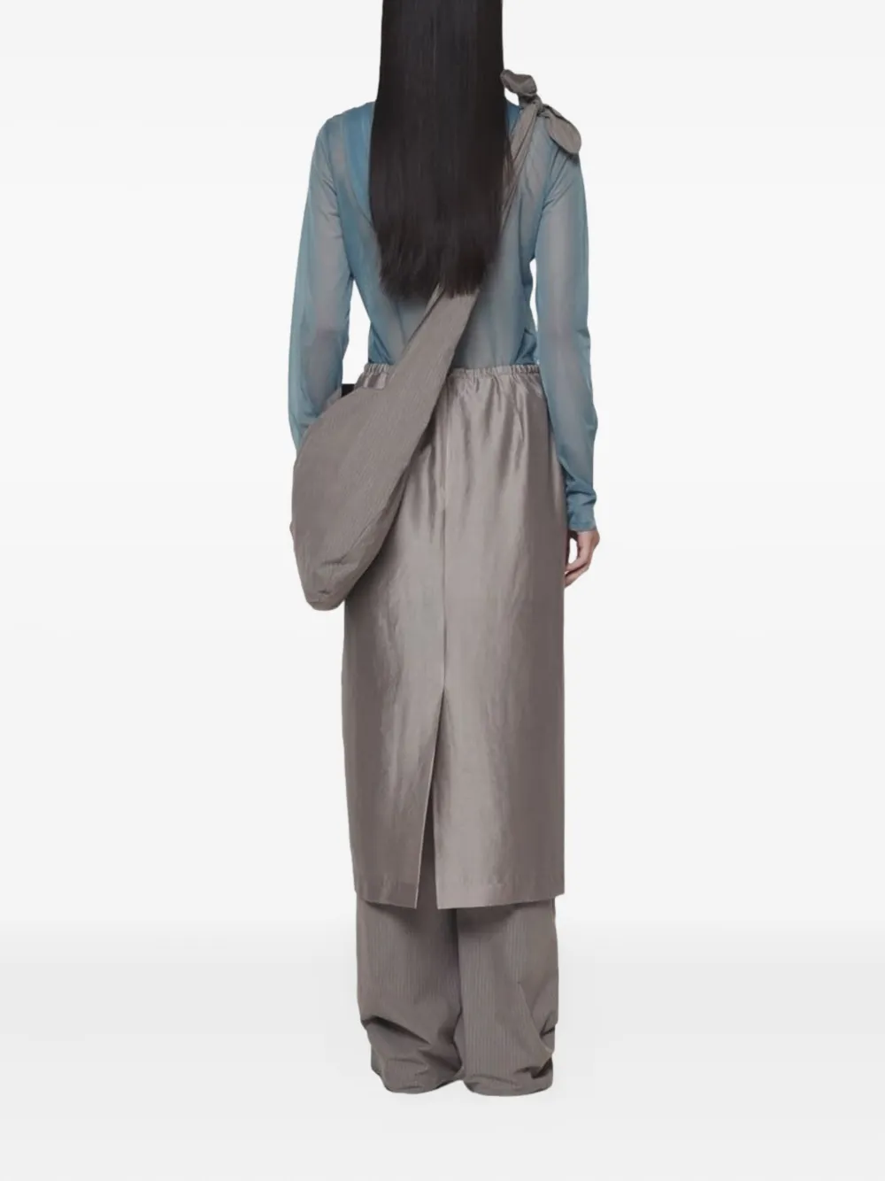 Amomento Midi-rok met detail Grijs