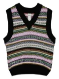 Kowtow Bloom V-neck vest - Black