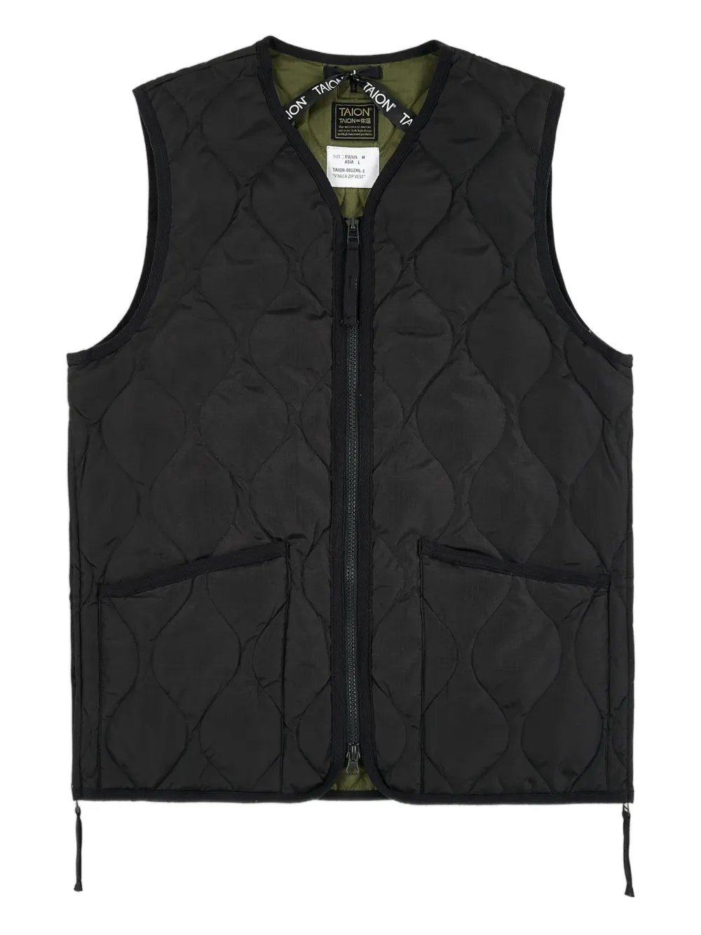 Taion Bodywarmer met V-hals Zwart