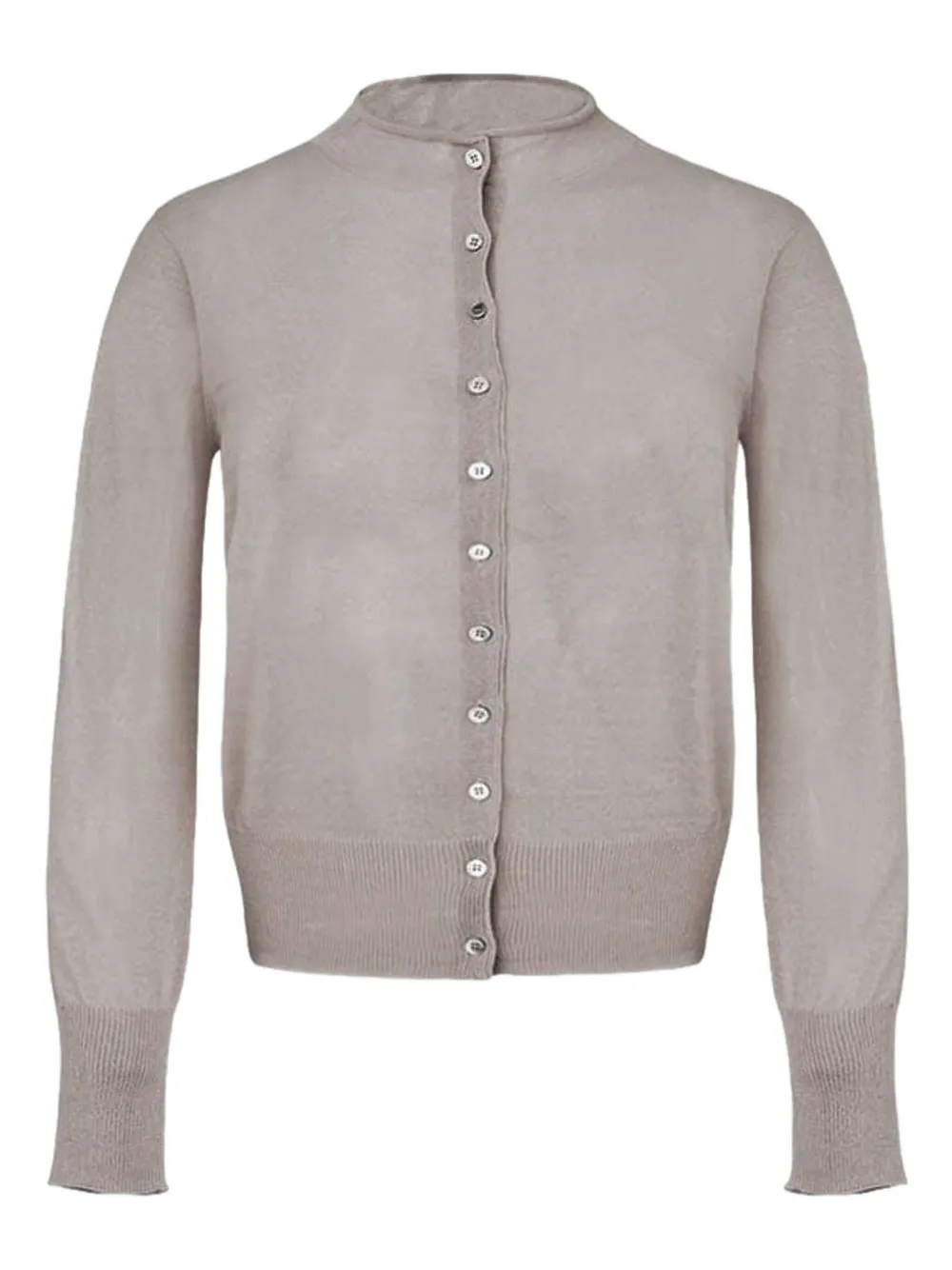 Amomento Fijngebreid vest Grijs