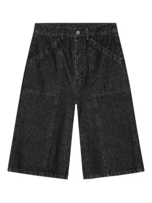 R13 crossover-waist raw-hem Shorts | Black | FARFETCH