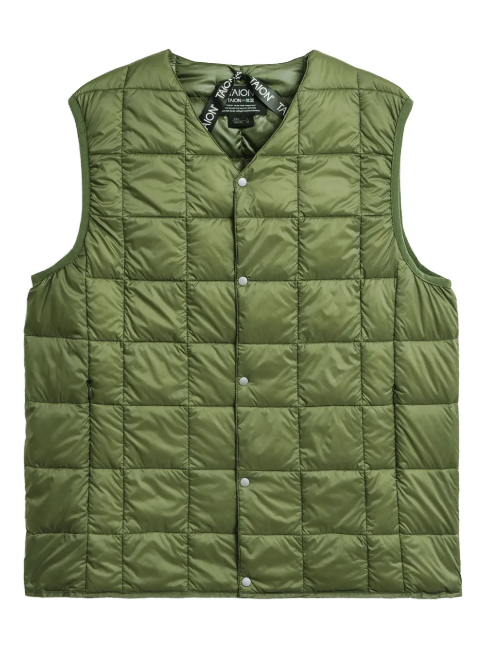 Taion V-neck down gilet | Green | Image 1