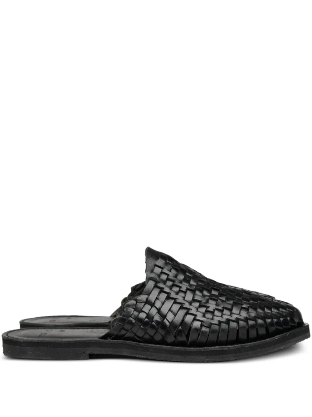 Chamula Polanco woven leather mules | Black | Image 1
