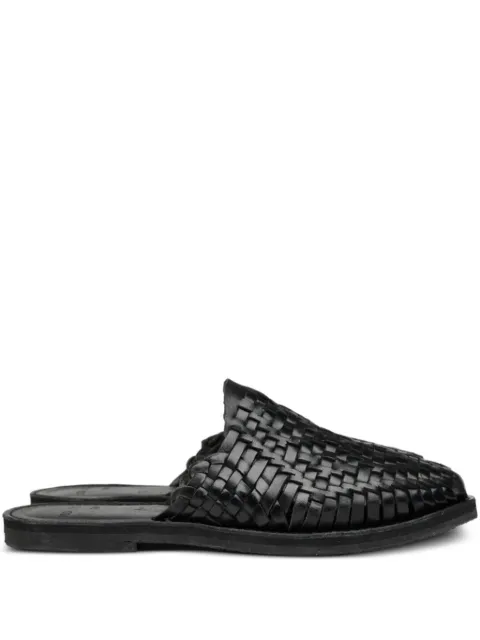 Chamula Polanco woven leather mules