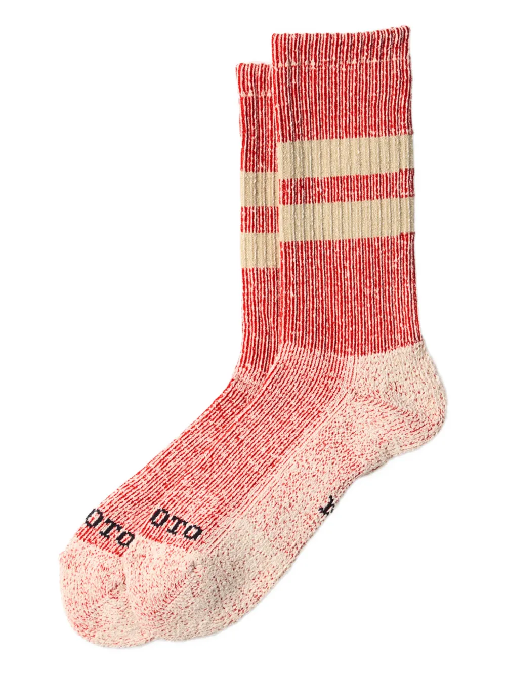 RoToTo stripe-detail socks | Red | Image 1