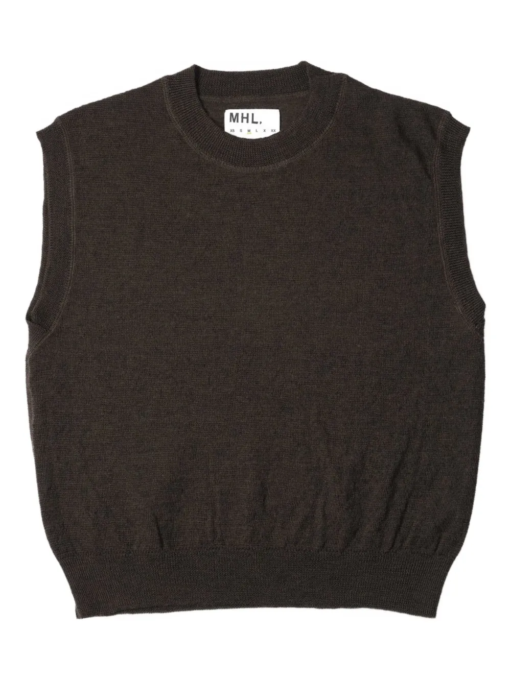 Mhl By Margaret Howell stripe-detail sleeveless sweater | Brown | Image 1