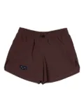 UNNA logo-patch elastic-waist shorts - Brown
