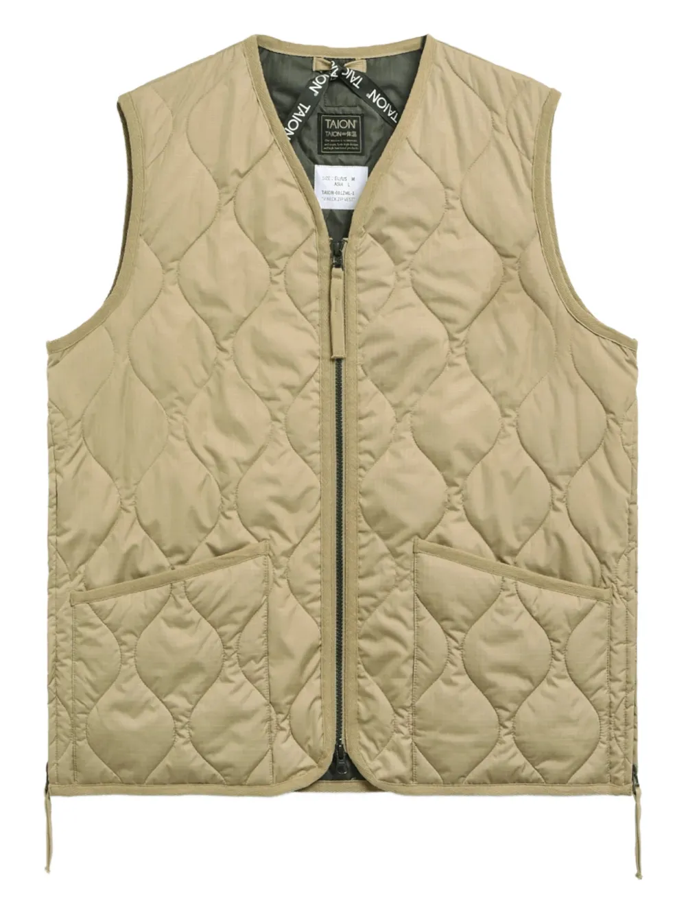 Taion Bodywarmer met V-hals Beige