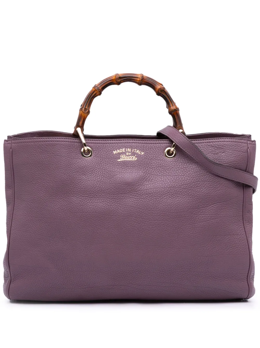 Gucci Pre-Owned 2000-2015 Large Calfskin Bamboo Shopper satchel - パープル Gucci Pre-Owned 2000-2015 Large Calfskin Bamboo Shopper satchel - パープル