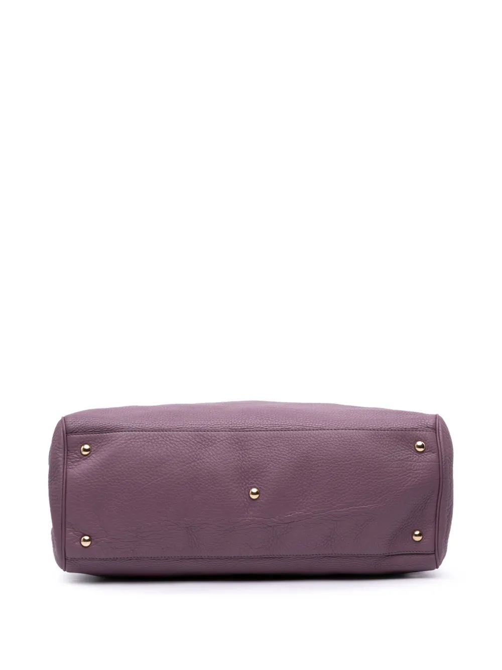 Pre-owned Gucci 2000-2015 Large Calfskin Bamboo Shopper Satchel In Purple