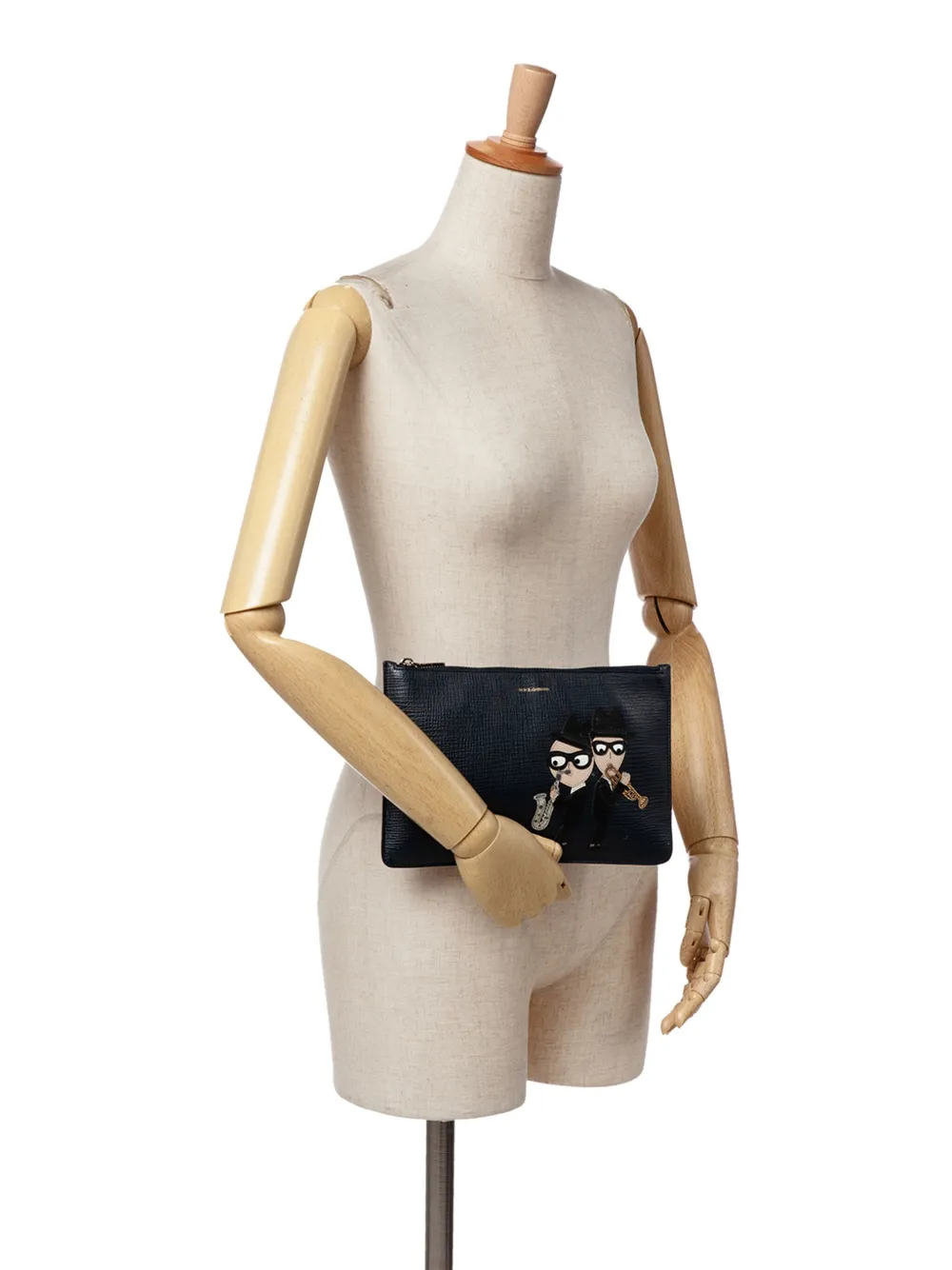 Dolce & Gabbana Pre-Owned 2000-2024 Leather DG Family Patch Zip Pouch clutch bag | Pre-Owned | Image 2