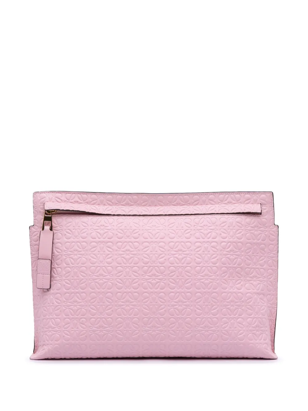 2016 Embossed Leather Anagram Repeat T Pouch clutch bag