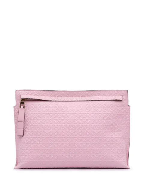 Loewe Pre-Owned 2016 Embossed Leather Anagram Repeat T Pouch clutch bag