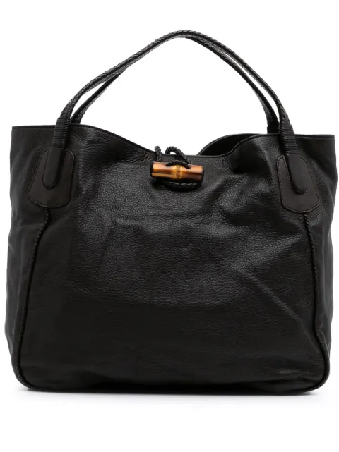Gucci Pre-Owned 2016-2024 Large Pebbled Deerskin Bamboo Hip tote bag