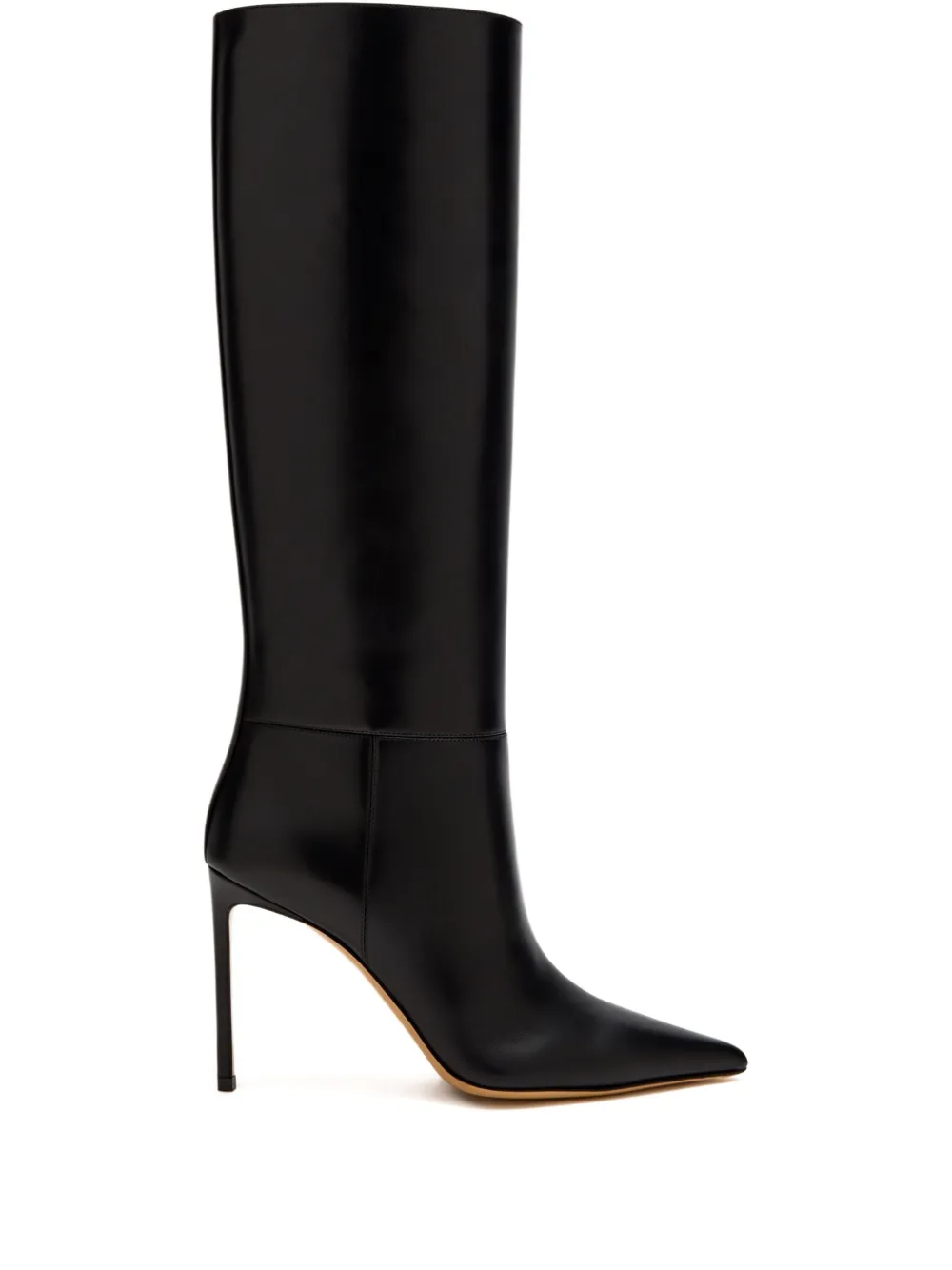 Francesco Russo 75 mm stiletto knielaarzen Zwart
