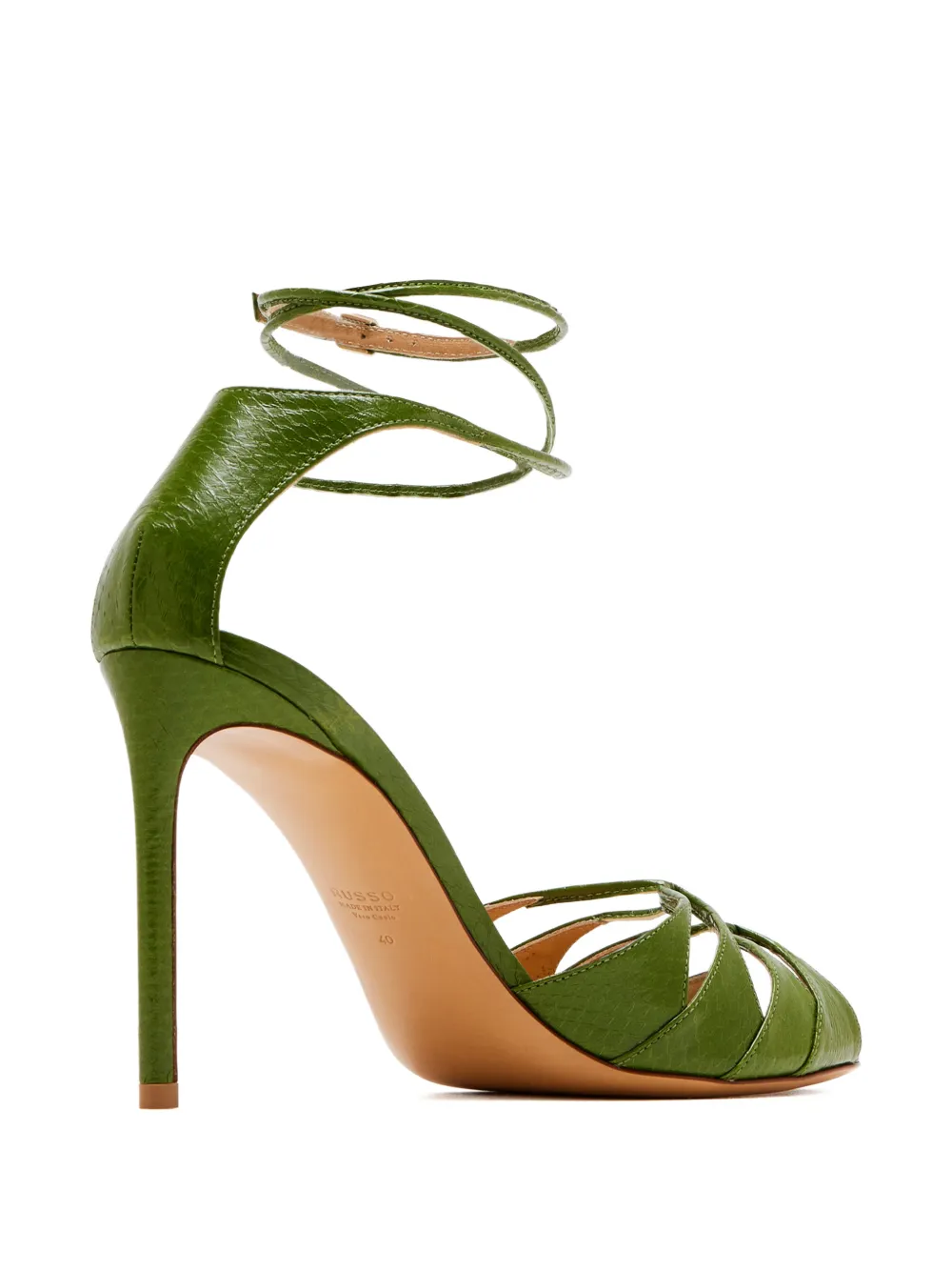 Francesco Russo 95mm Risioi5 cut-out stiletto sandals Groen