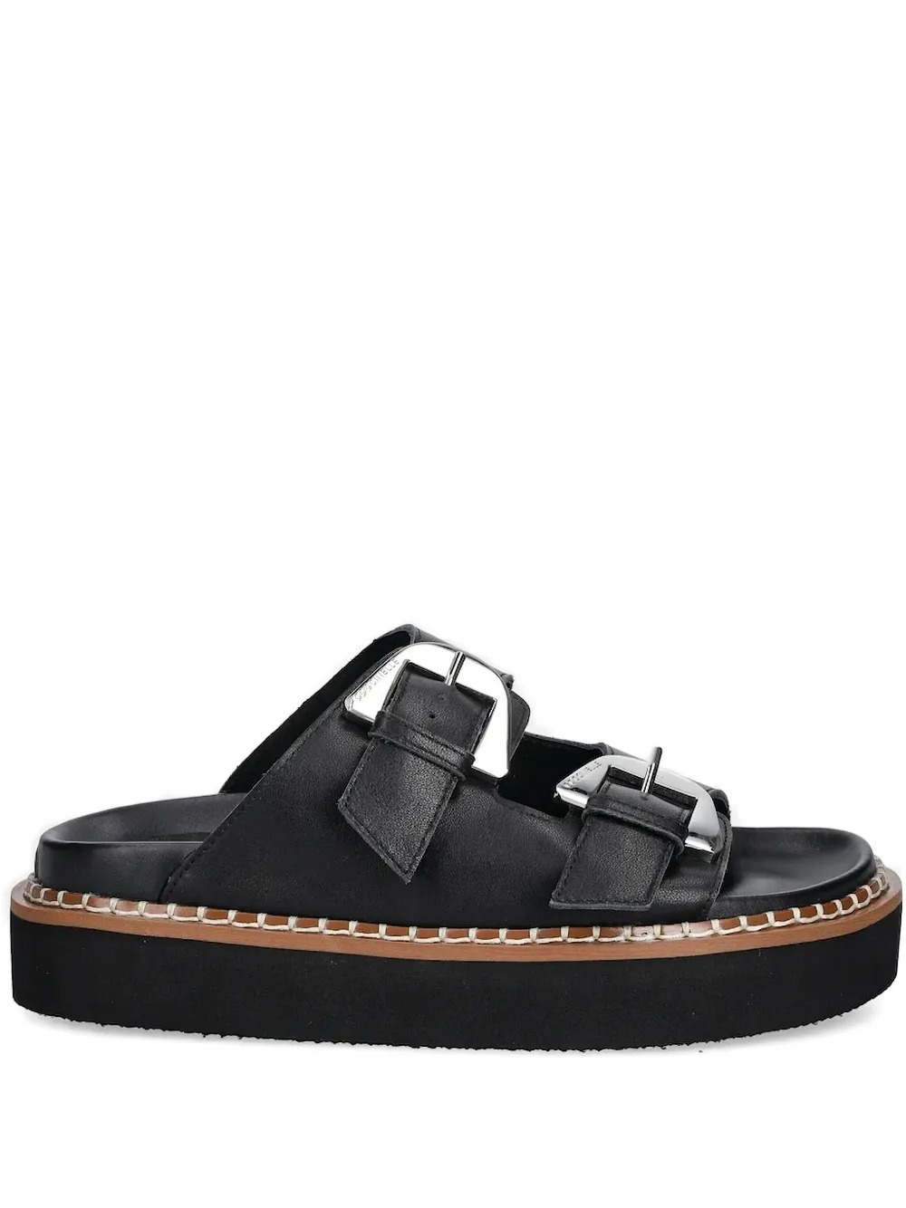 Coccinelle Buckle-detail Platform Sandals In Black