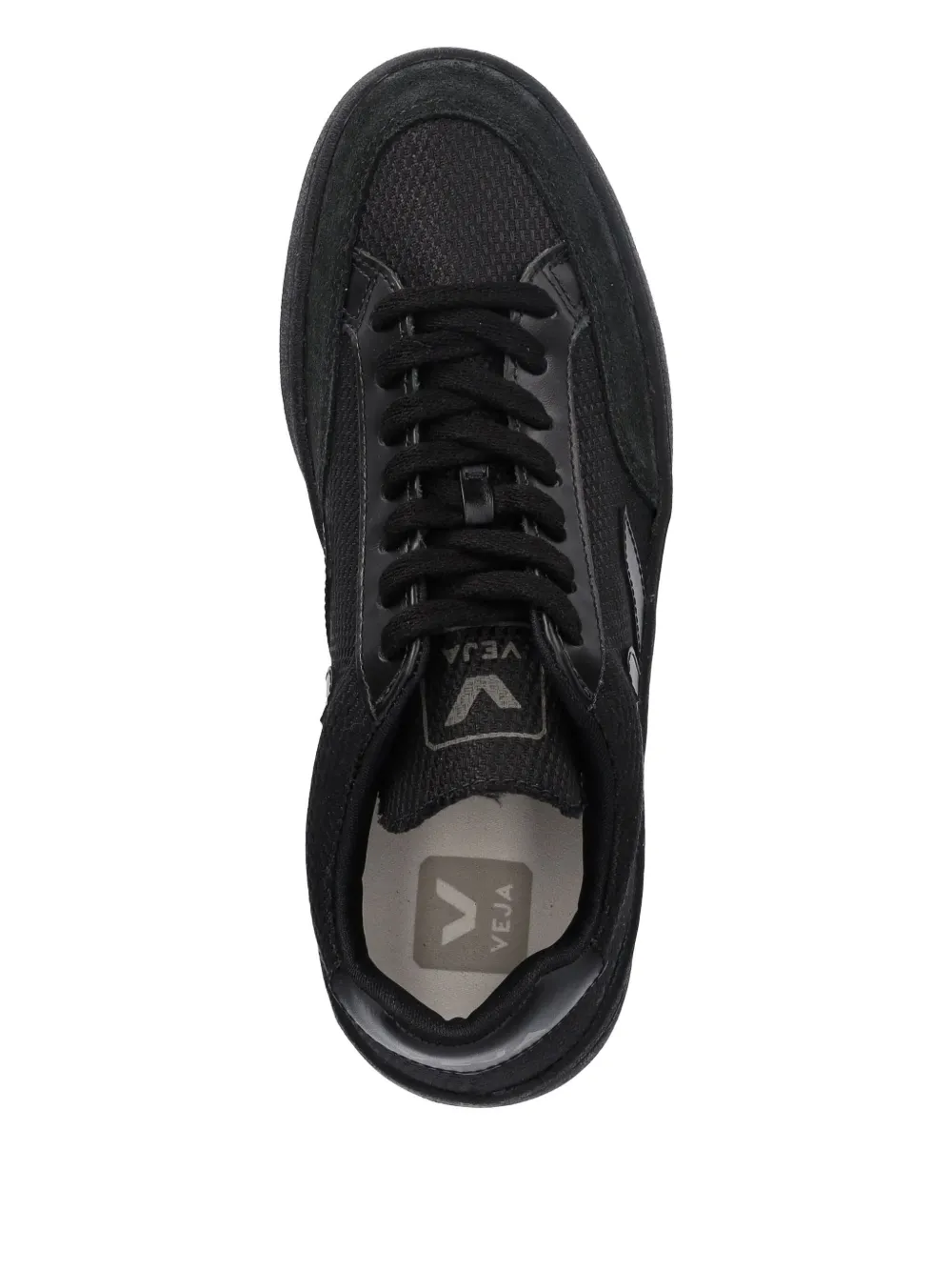 VEJA V-12 mesh-panel suede trainers Black