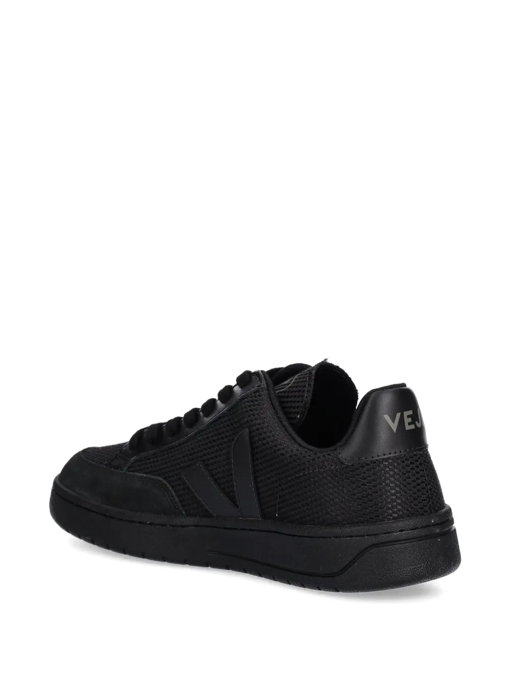 VEJA V-12 mesh-panel suede trainers Black