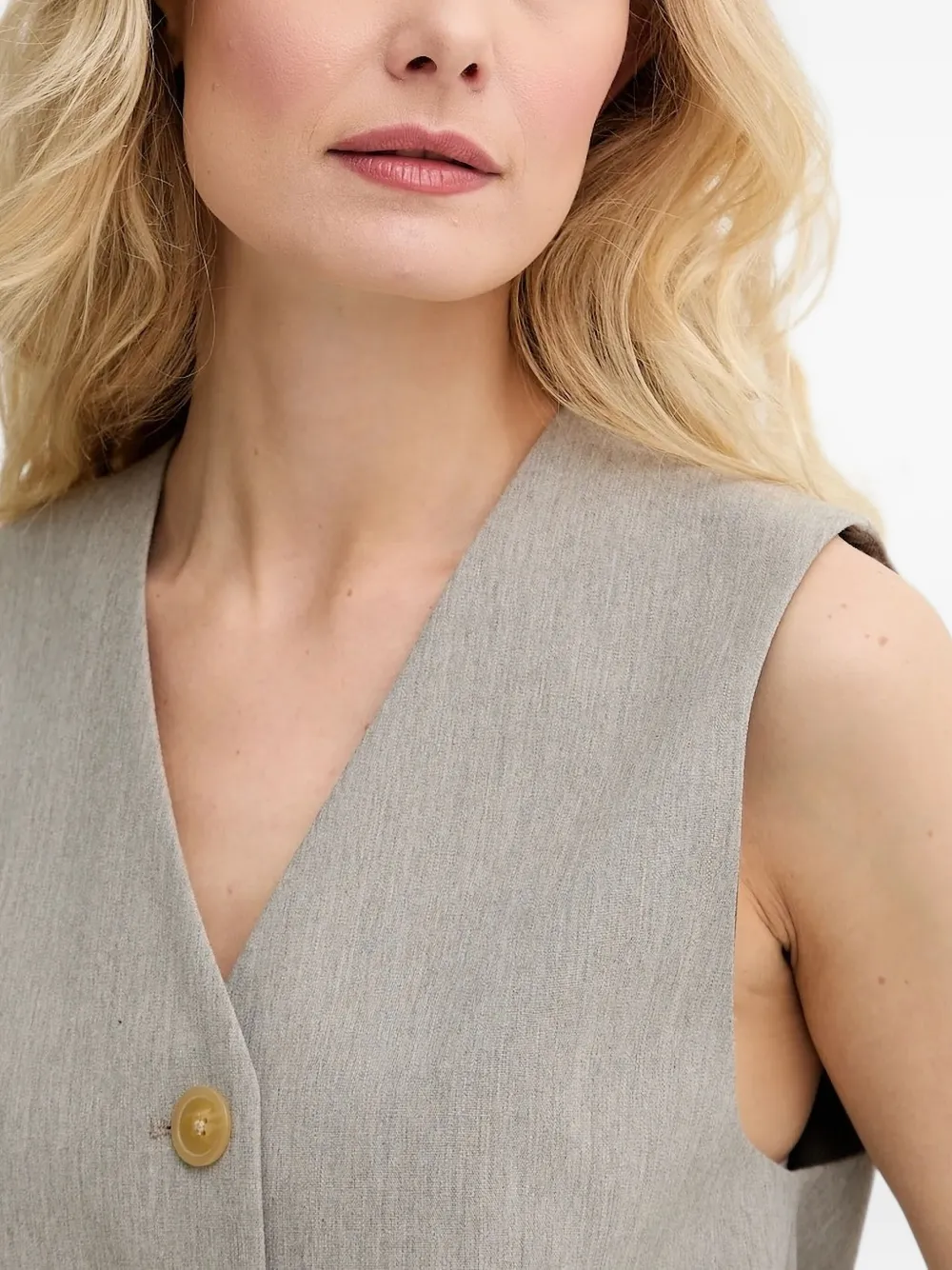 By Malene Birger Occa Buttoned Sleeveless Vest In Gray