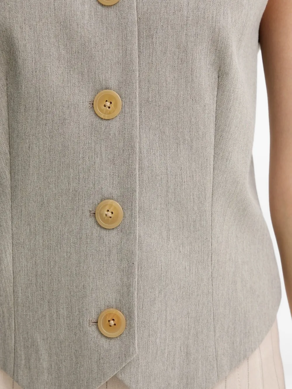 By Malene Birger Occa Buttoned Sleeveless Vest In Gray