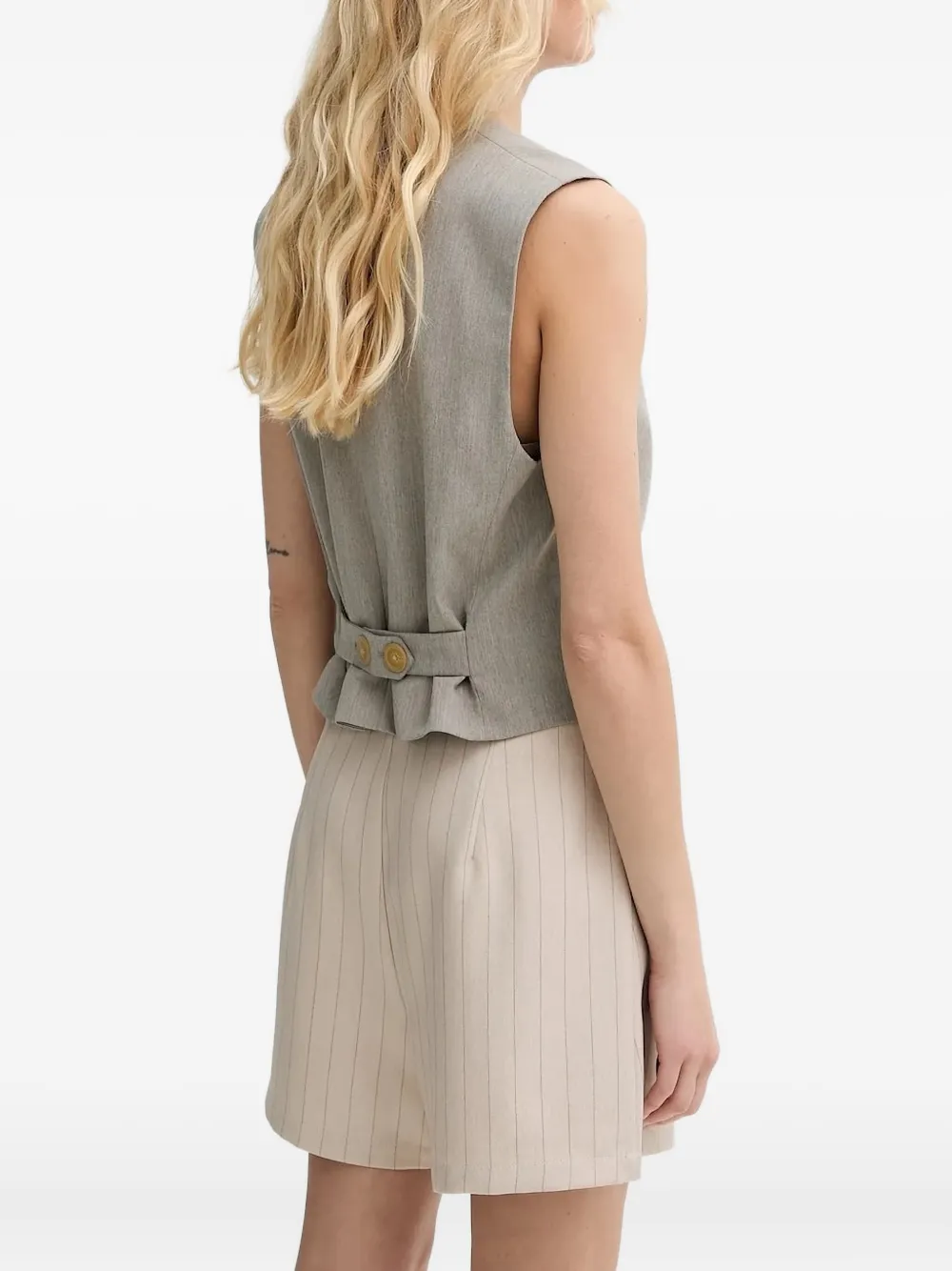 By Malene Birger Occa Buttoned Sleeveless Vest In Gray