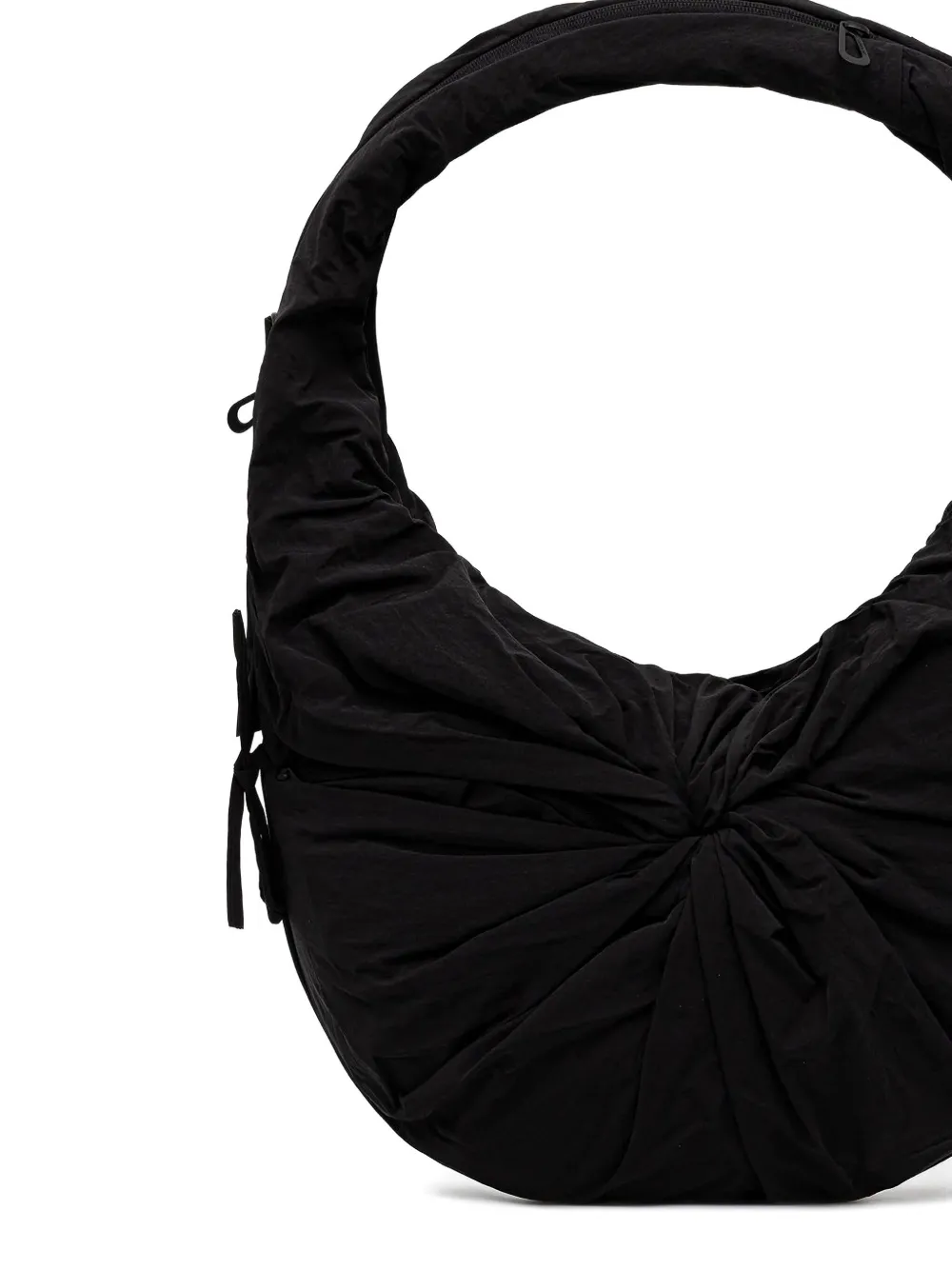 Côte And Ciel Po Smooth Gathered-detail Shoulder Bag In Black