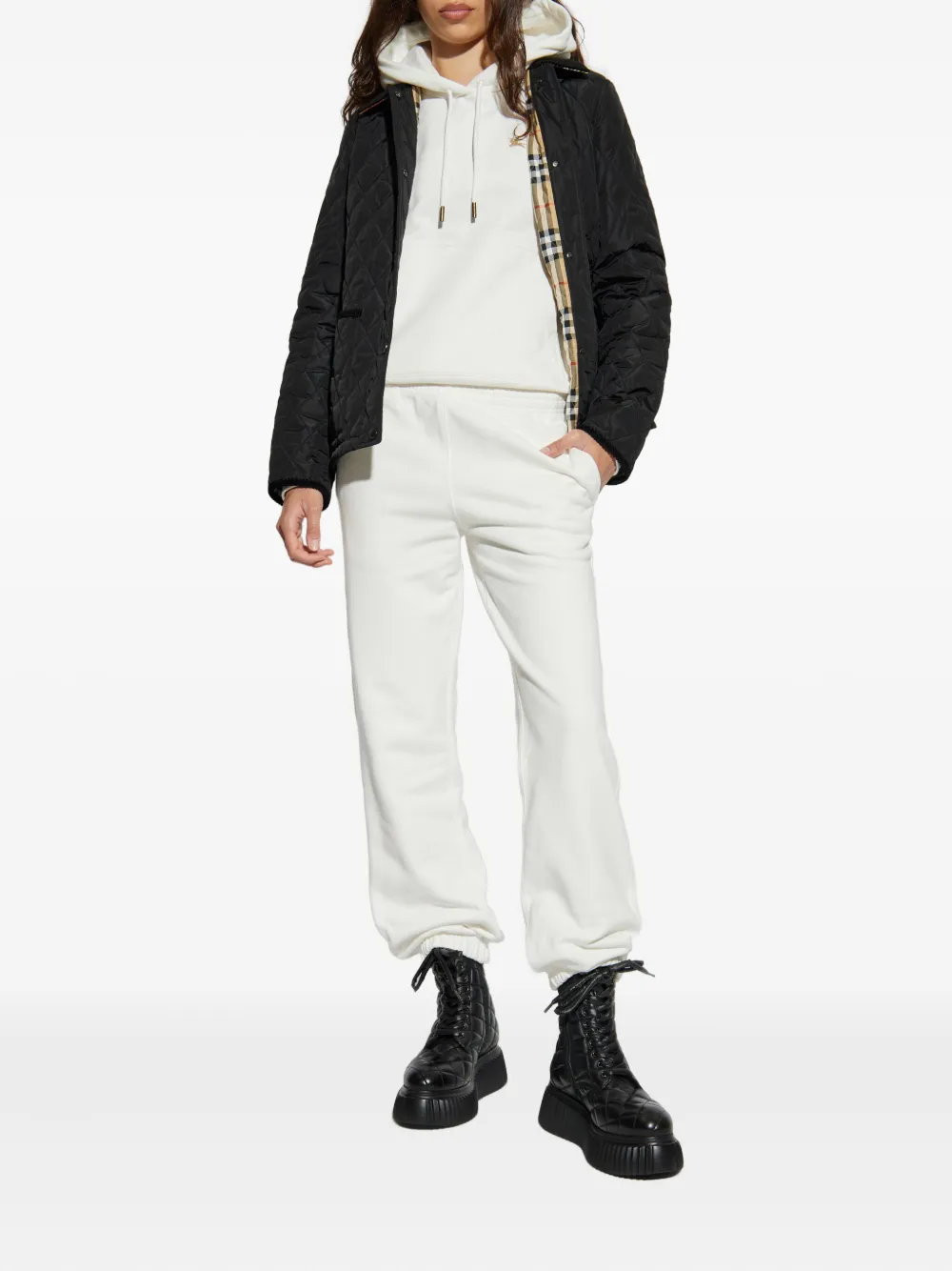 Burberry elasticated-cuff cotton joggers - Wit