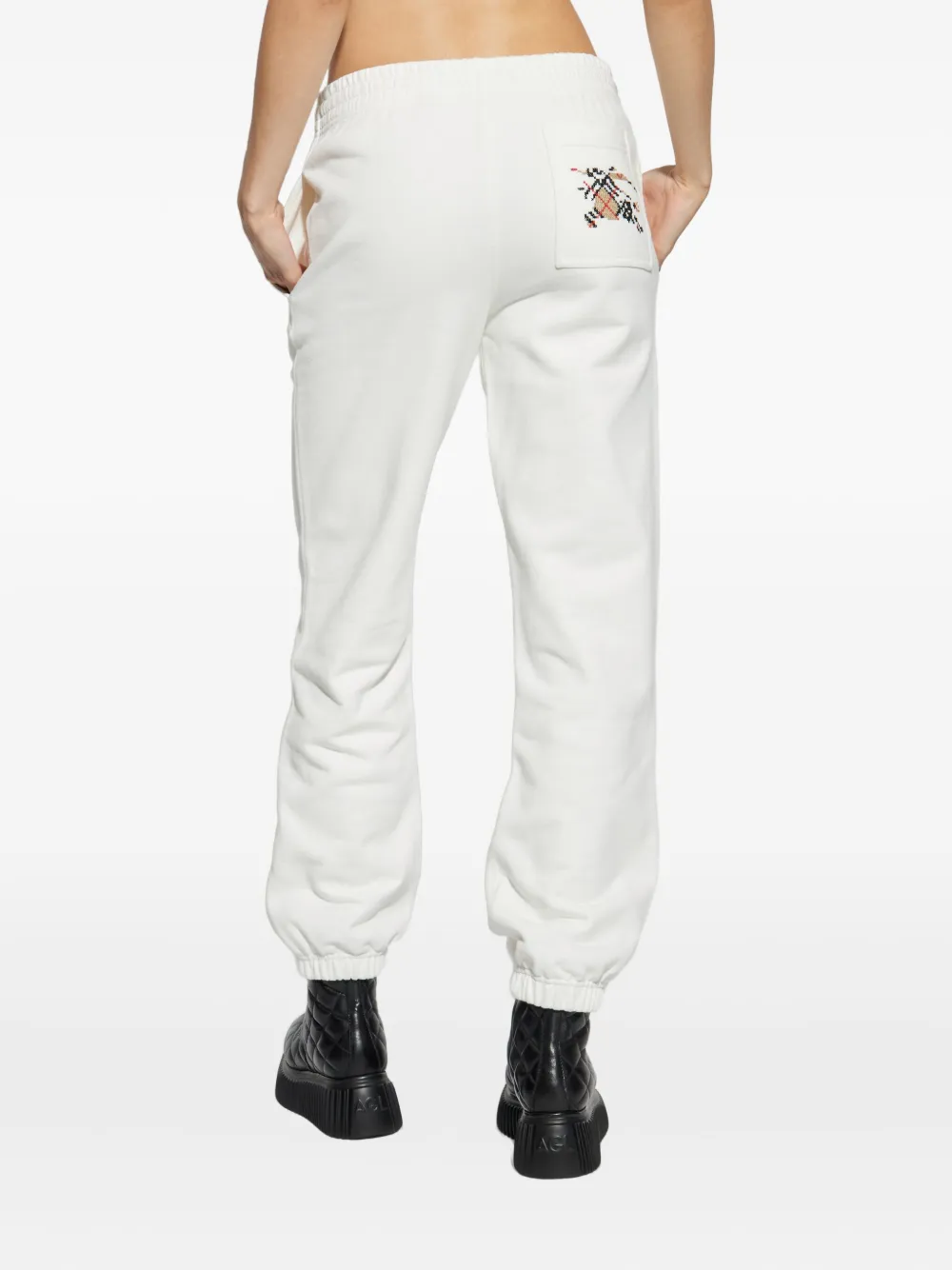 Burberry Katoenen joggingbroek met elastische taille Wit