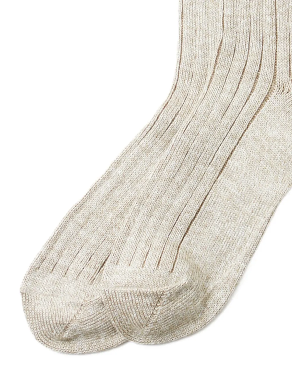 RoToTo Geribbelde enkelsokken Beige